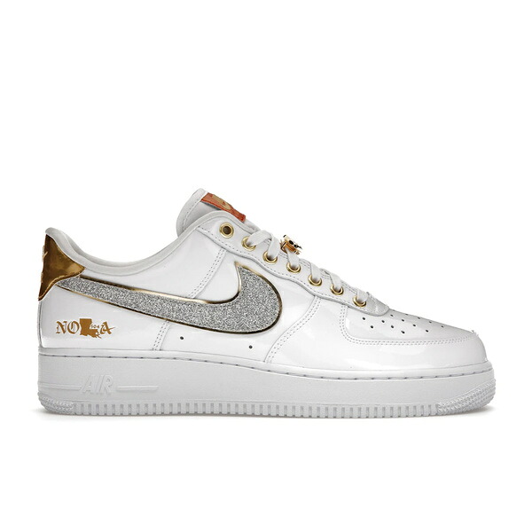 Nike ナイキ メンズ スニーカー  【Nike Air Force 1 Low NOLA】  大きさ US_7.5(25.5珊) White/Multi-Color-Metallic Gold-University Red
