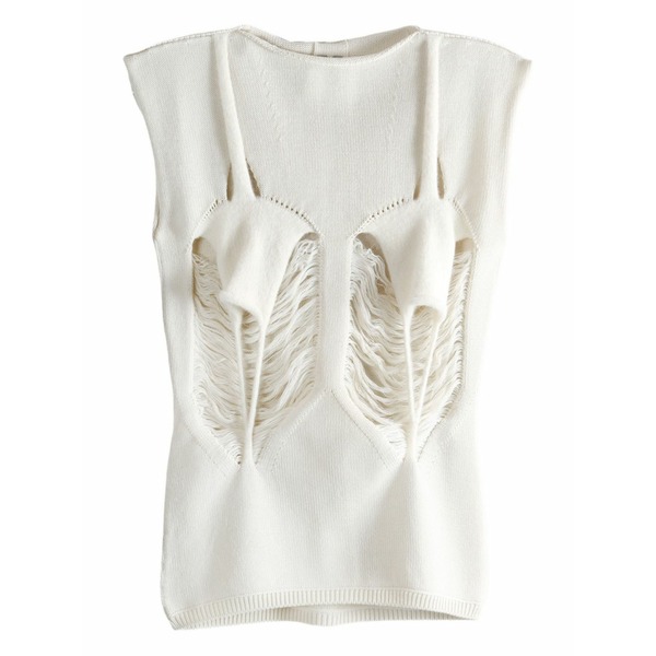 リックオウエンス レディース カットソー トップス Cut-out sleeveless top Neutrals