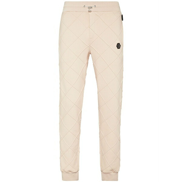 フィリッププレイン メンズ カジュアルパンツ ボトムス Logo-appliqu?? quilted track pants Neutrals｜asty