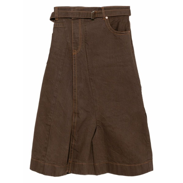 サカイ レディース スコート ボトムス Cotton wrap skirt Brown
