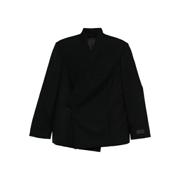 ケンゾー レディース 上衣＆上衣 アウター Asymmetric wrap jacket Black