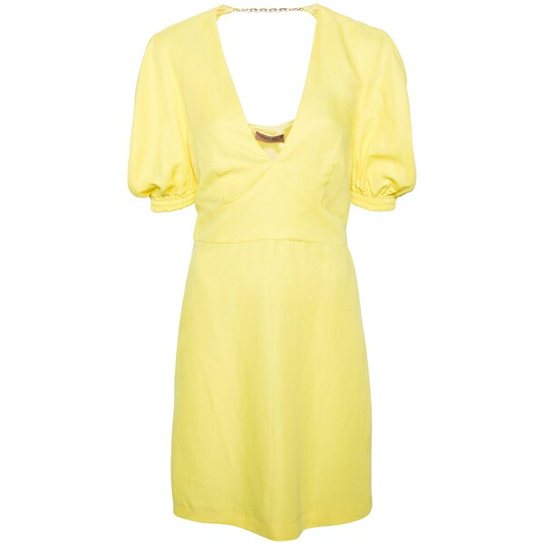 ツインセット レディース ワンピース トップス Plunging v-neck minidress Yellow｜asty 45,480円