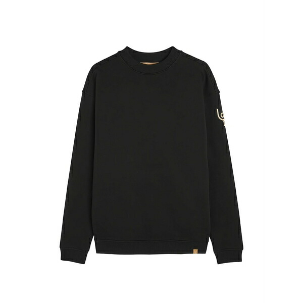 ライヴ メンズ パーカー・スウェットシャツ アウター Embroidered-detail sweatshirt Black|asty
