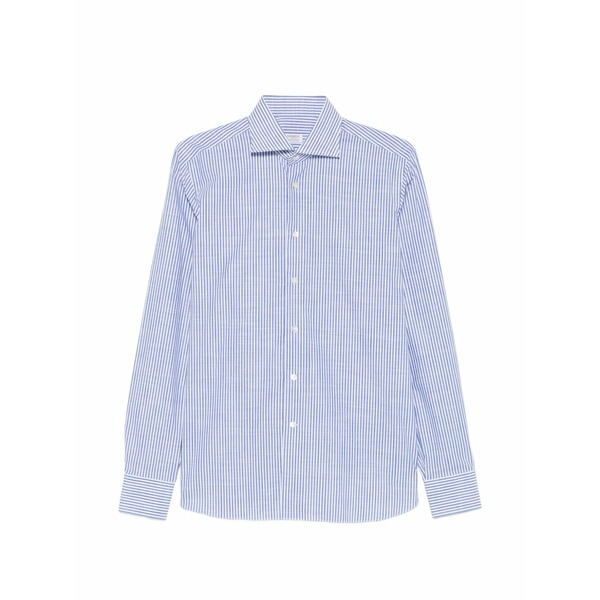 ボリエッロ メンズ シャツ トップス Striped shirt Blue|asty