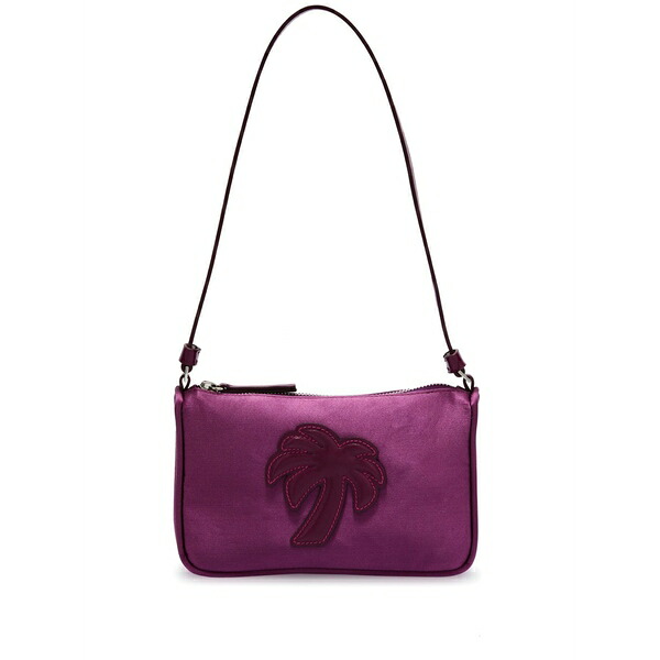 パーム・エンジェルス メンズ ショルダーバッグ 御徒面子 Palm-motif satin shoulder bag Purple
