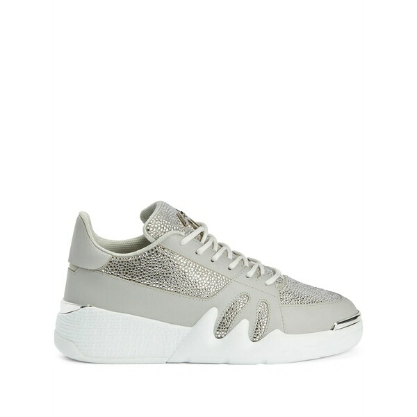 ジュゼッペザノッティ メンズ スニーカー シューズ Talon crystal-embellished low-top sneakers Grey