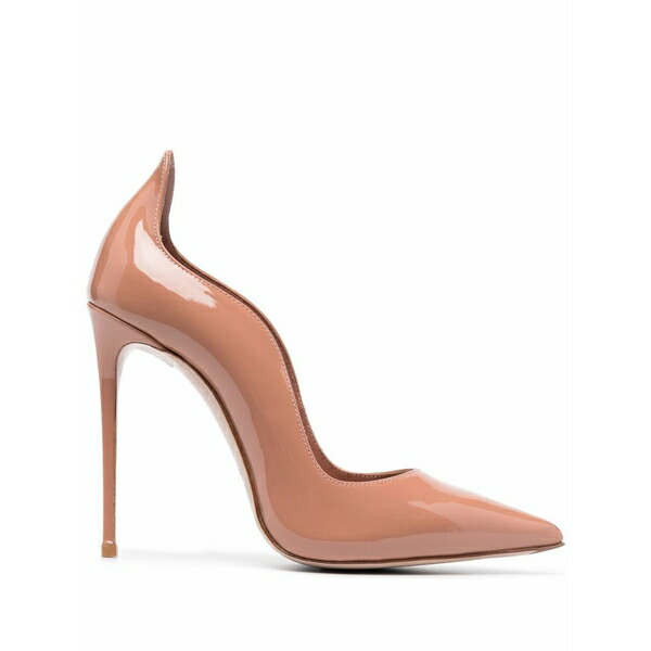 ル シラ レディース パンプス シューズ Wave-edge patent leather pumps Neutrals
