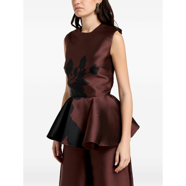 マルケス アルメイダ レディース シャツ トップス Floral-print peplum top Brown｜asty
