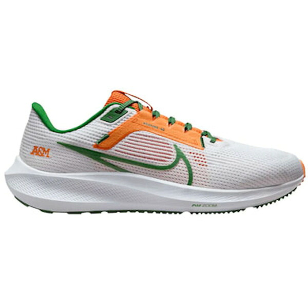 Nike ナイキ メンズ スニーカー 【Nike Pegasus 40 FAMU】 サイズ US_9.5(27.5cm) White/Orange Horizon/Fortress Green|asty