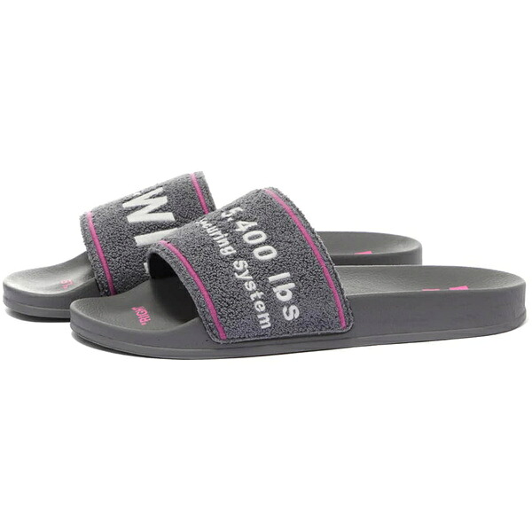 OFF-WHITE 象牙色 メンズ スニーカー  【OFF-WHITE Chenille Slide Embroidered Grey Fuschia White】  大きさ US_9(27.0珊) Grey/Fuschia/White