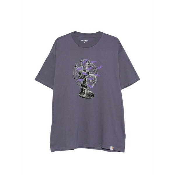 カーハート メンズ Tシャツ トップス Fan logo-patch t-shirt Purple｜asty