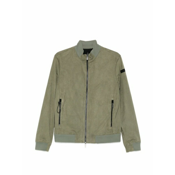 アールアールディ メンズ ジャケット＆ブルゾン アウター Suede-effect zip-up jacket Green｜asty