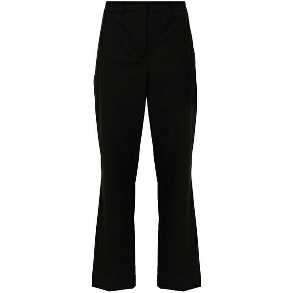セミクチュール レディース カジュアルパンツ ボトムス Slim-leg cropped trousers Black|asty