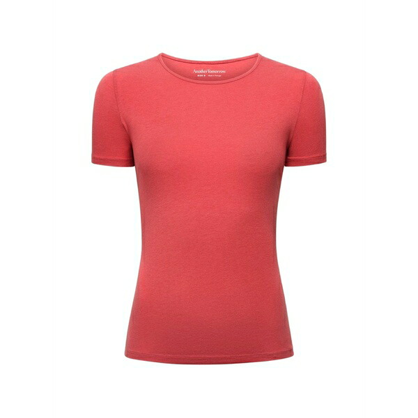 アナザー トゥモロー レディース Tシャツ トップス Fitted short-sleeve t-shirt Red|asty