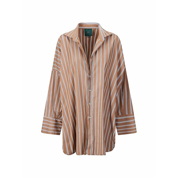 ジェジア レディース シャツ トップス Orlando striped shirt Brown|asty