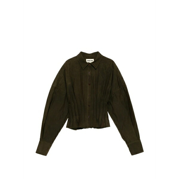 シュシュ/トング レディース シャツ トップス Waist-defining shirt Green｜asty