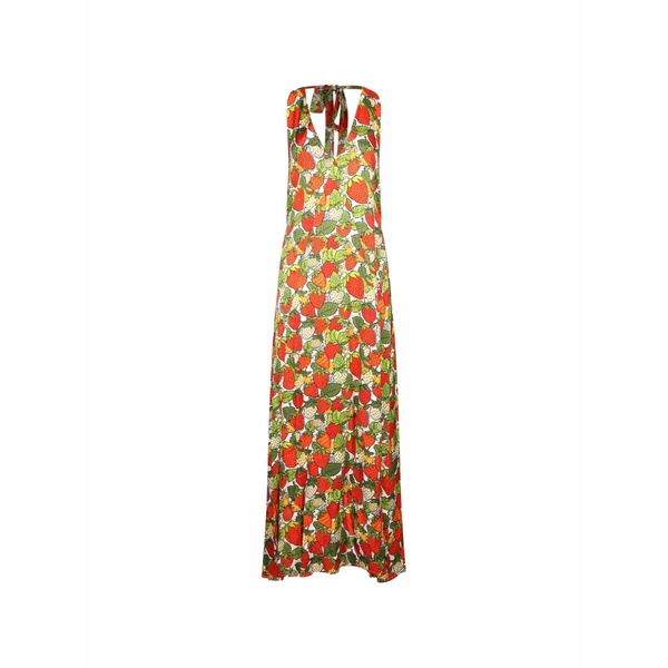 アレッサンドロエンリケス レディース ワンピース トップス Strawberry-print maxi dress Red｜asty