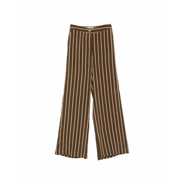 モモン レディース カジュアルパンツ ボトムス Candeo vertical-stripe wide-leg linen trousers Green｜asty