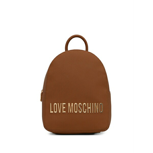 ラブ モスキーノ レディース バックパック・リュックサック バッグ Logo-plaque backpack Brown|asty