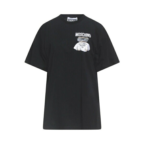 【送料無料】 モスキーノ レディース Tシャツ トップス T-shirts Black