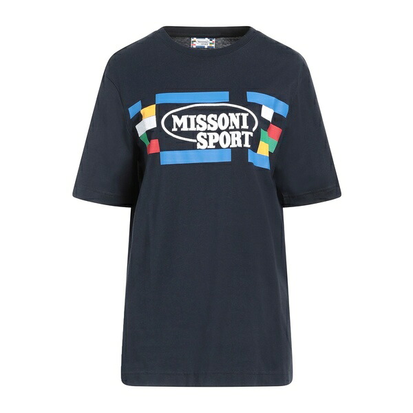 【送料無料】 ミッソーニ レディース Tシャツ トップス T-shirts Blue