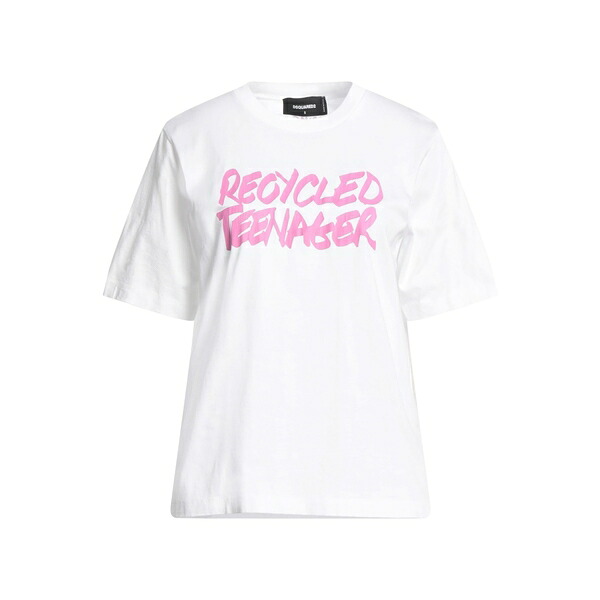 【送料無料】 ディースクエアード レディース Tシャツ トップス T-shirts White