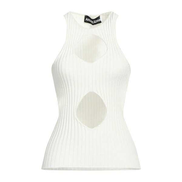 【送料無料】 アンドレダモ レディース Tシャツ トップス Tops White|asty