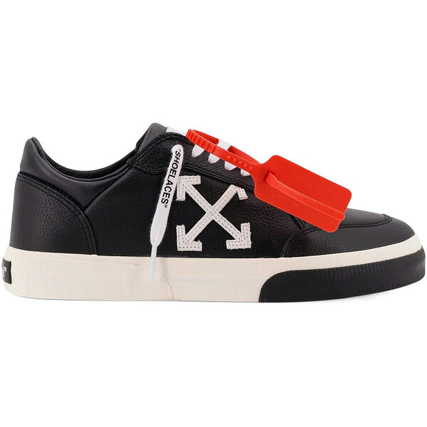 OFF-WHITE オフホワイト メンズ スニーカー  【OFF-WHITE New Low Vulcanized Black Leather White】  サイズ US_7(25.0cm) Black/White