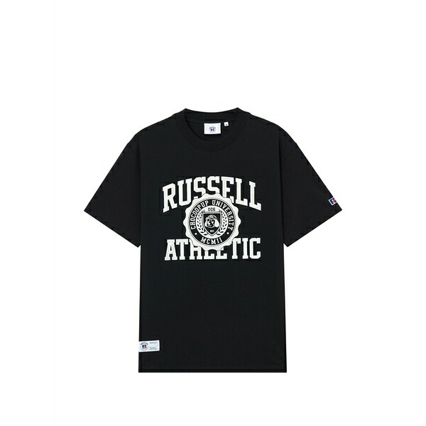 黒茶 メンズ プルオーバー トップス Logo-print crew-neck t-shirt Black