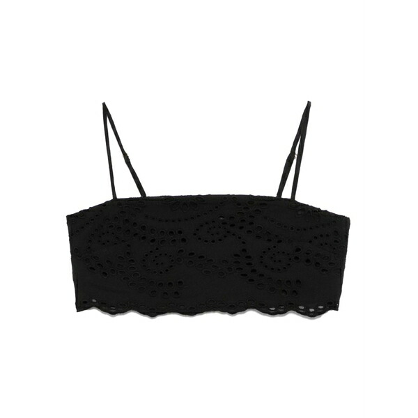 エムシーツーセイントバース レディース カットソー トップス Broderie anglaise top  Black