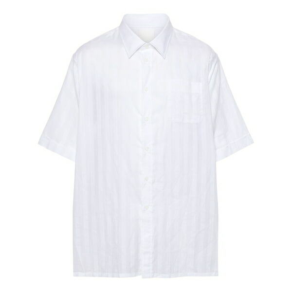 ジバンシー メンズ プルオーバー トップス Logo-embroidered cotton shirt White