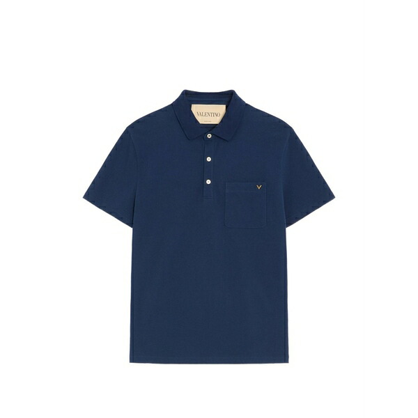 ヴァレンティノ ガラヴァーニ メンズ スポーツシャツ トップス Cotton piqu￡ polo with vgold Blue