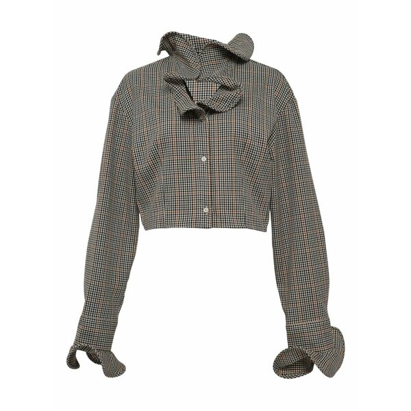 エムエスジイエム レディース プルオーバー トップス Ruffled collar blouse Brown