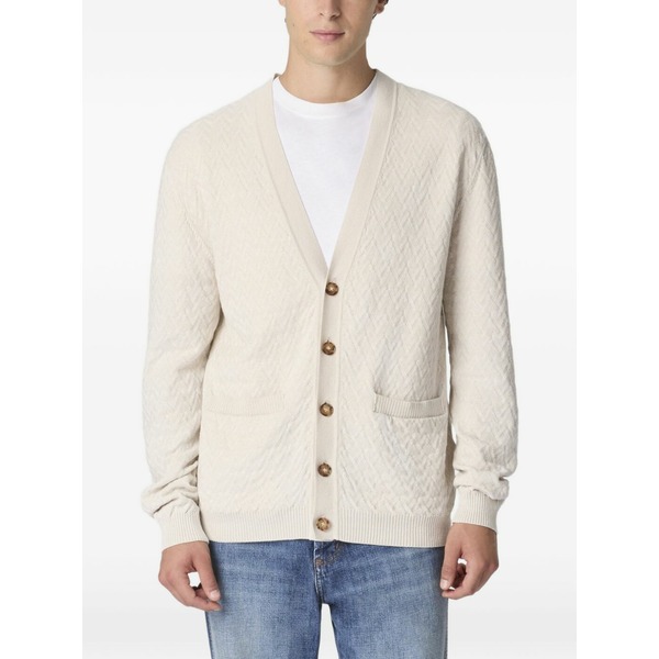 ミッソーニ メンズ ジレー アウター V-neck cardigan Neutrals