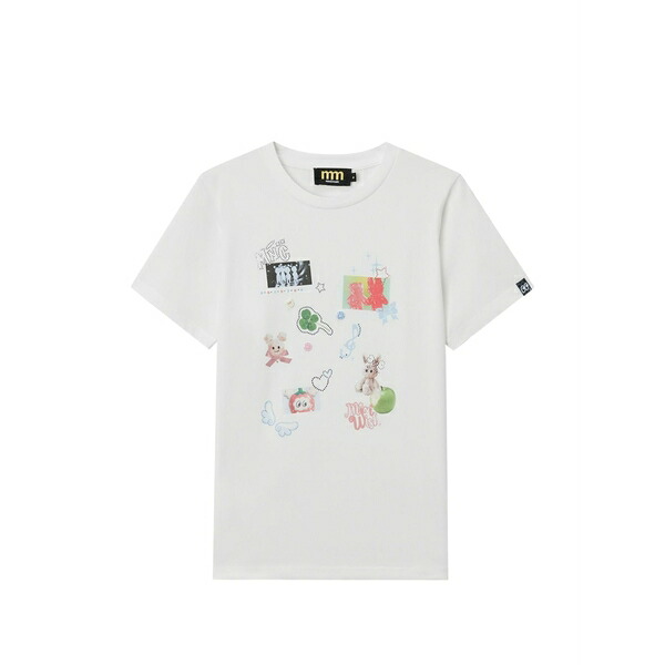 ミニ皮膚軟化剤 レディース ティーシャツ トップス Graphic-print t-shirt White
