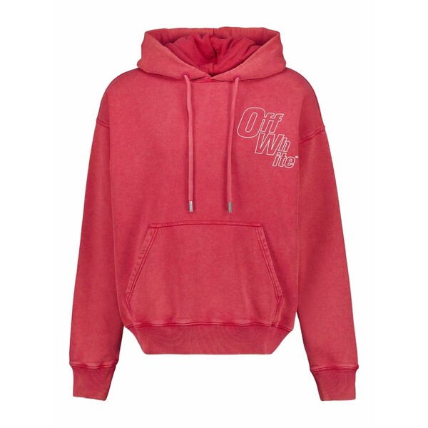 象牙色 メンズ パーカー・スウェットシャツ アウター Logo-print hoodie Red
