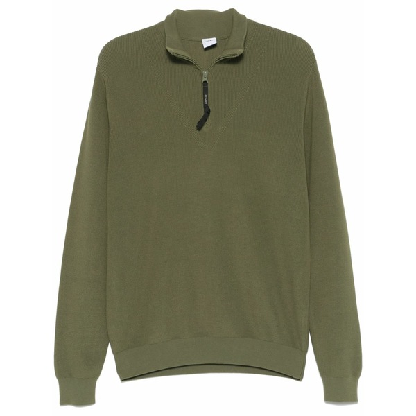 アスペジ メンズ 編み物\u0026スウェーター アウター Cotton sweater   Green