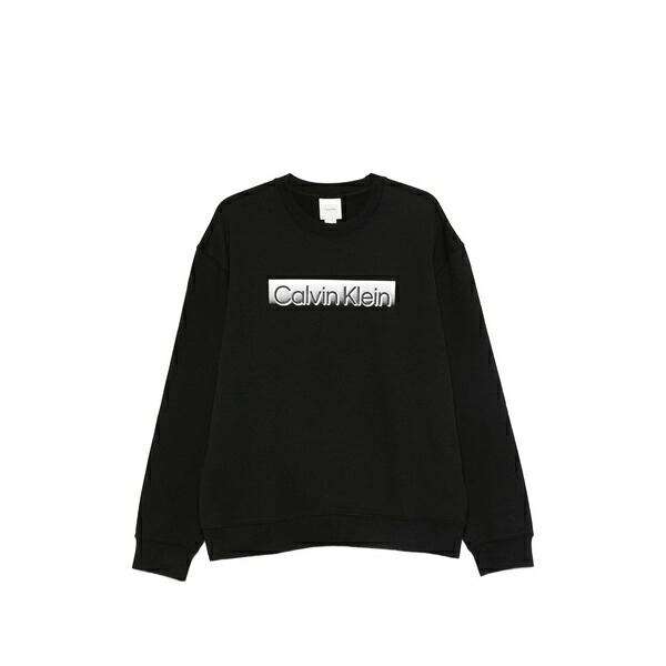 カルバンクライン メンズ パーカー・スウェットシャツ アウター Logo crew neck sweater Black