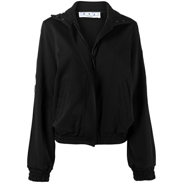 象牙色 レディース 上衣＆上衣 アウター Logo-tape track jacket Black
