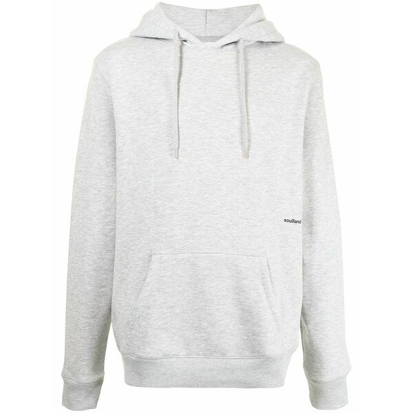 気魂地びた メンズ パーカー・スウェットシャツ アウター Side logo print hoodie Grey