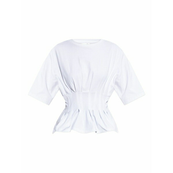 ゲタス レディース プルオーバー トップス Inez pleated t-shirt White