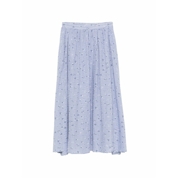 マニュエル リッツ レディース スコート ボトムス Striped floral MIDI skirt Blue