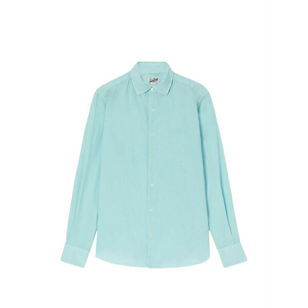 エムシーツーセイントバース メンズ プルオーバー トップス Embroidered-logo cotton shirt Blue