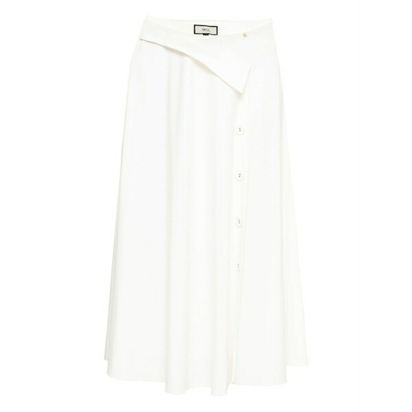 ニッサ レディース スコート ボトムス Buttoned asymmetric skirt White