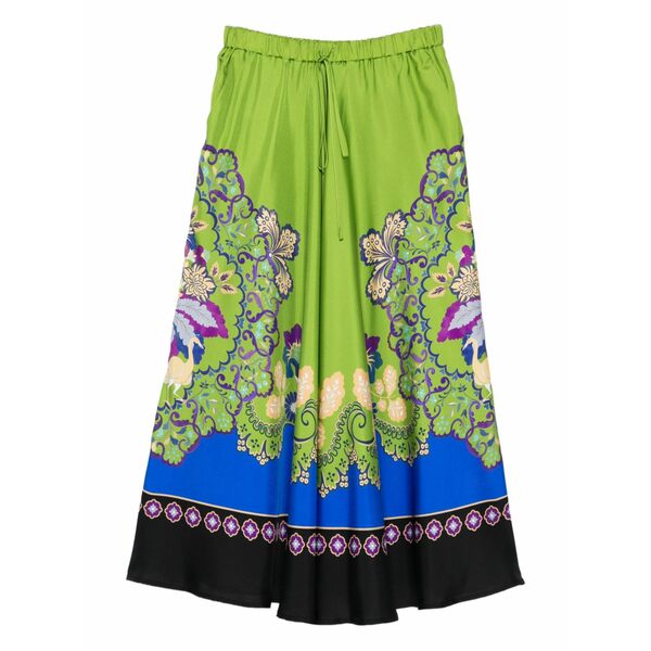ラ・ダブル・ジェイ レディース スコート ボトムス Floral-print maxi skirt Green