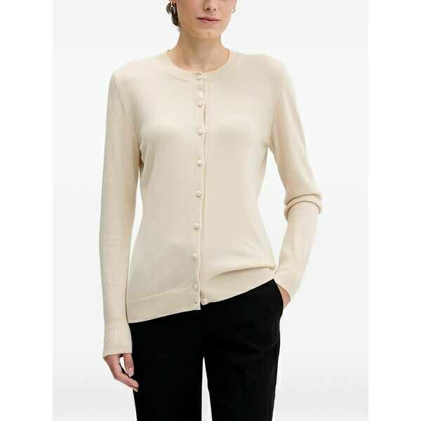 シスレー レディース ジレー アウター Buttoned round-neck cardigan Neutrals