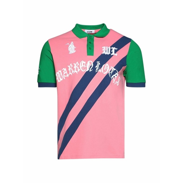 ウォーレンロータス メンズ スポーツシャツ トップス Reaper academy logo-embroidered polo shirt Pink