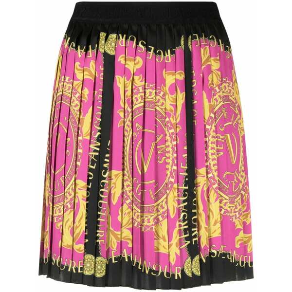 呼びりん探し回る レディース スコート ボトムス Logo couture pleated miniskirt Pink