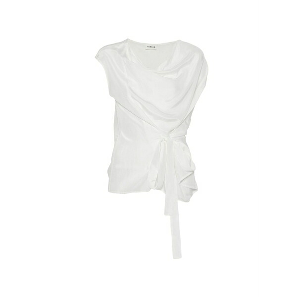 パロッシュ レディース プルオーバー トップス Saxon cowl-neck tie blouse White