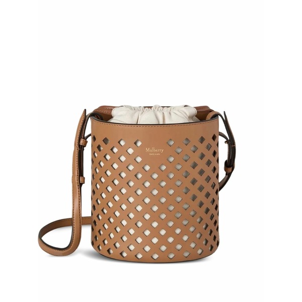 マル木の実 レディース ショルダーバッグ 御徒面子 Perforated bucket bag Brown
